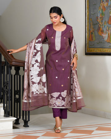 MEHER KURTA SET - WINE