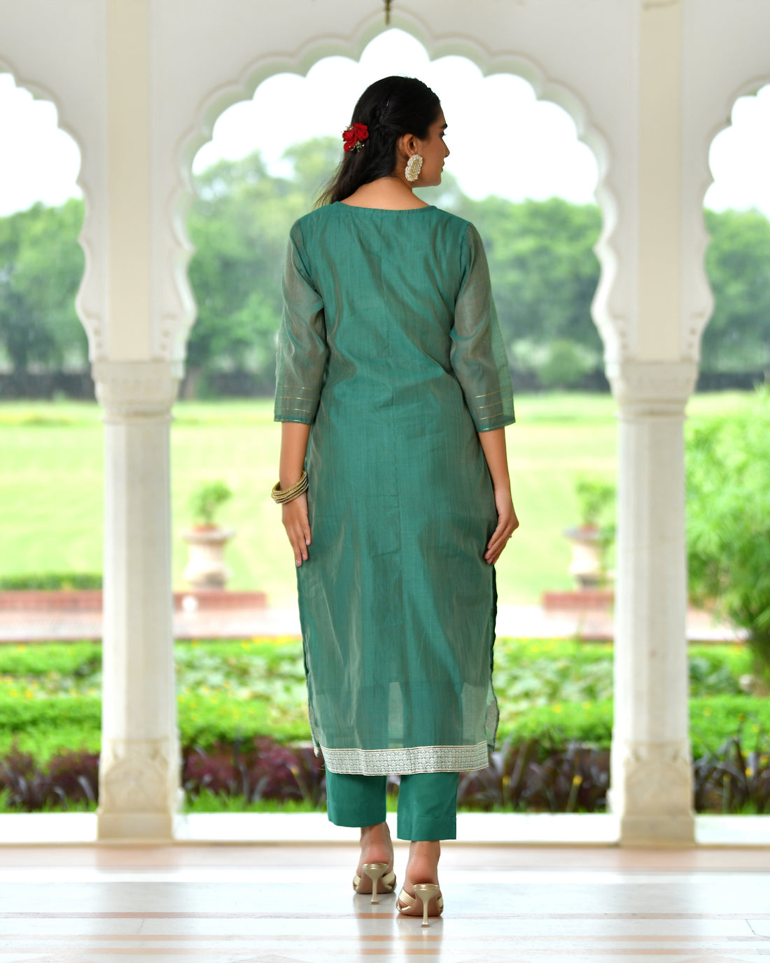 MEHER KURTA SET - DARK GREEN