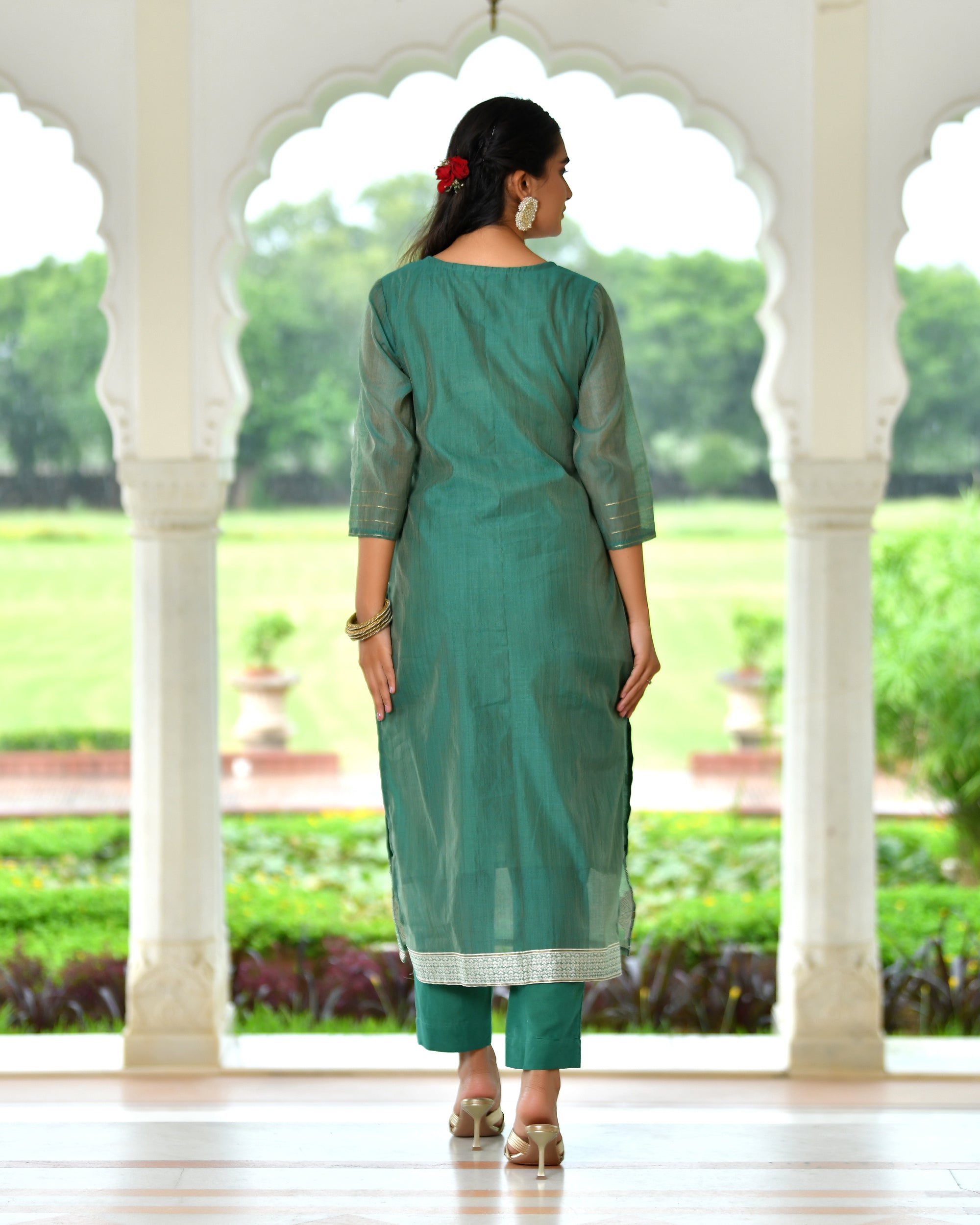 MEHER KURTA SET - DARK GREEN