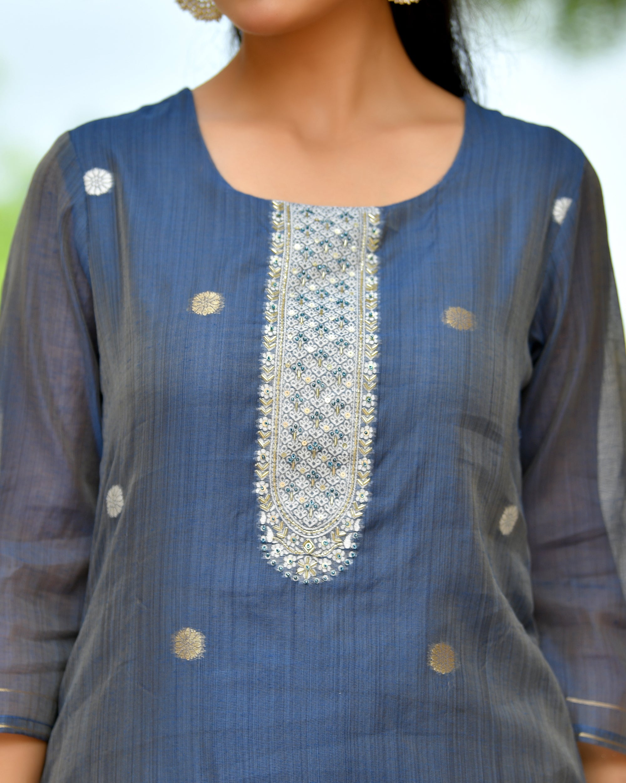 MEHER KURTA SET - NAVY
