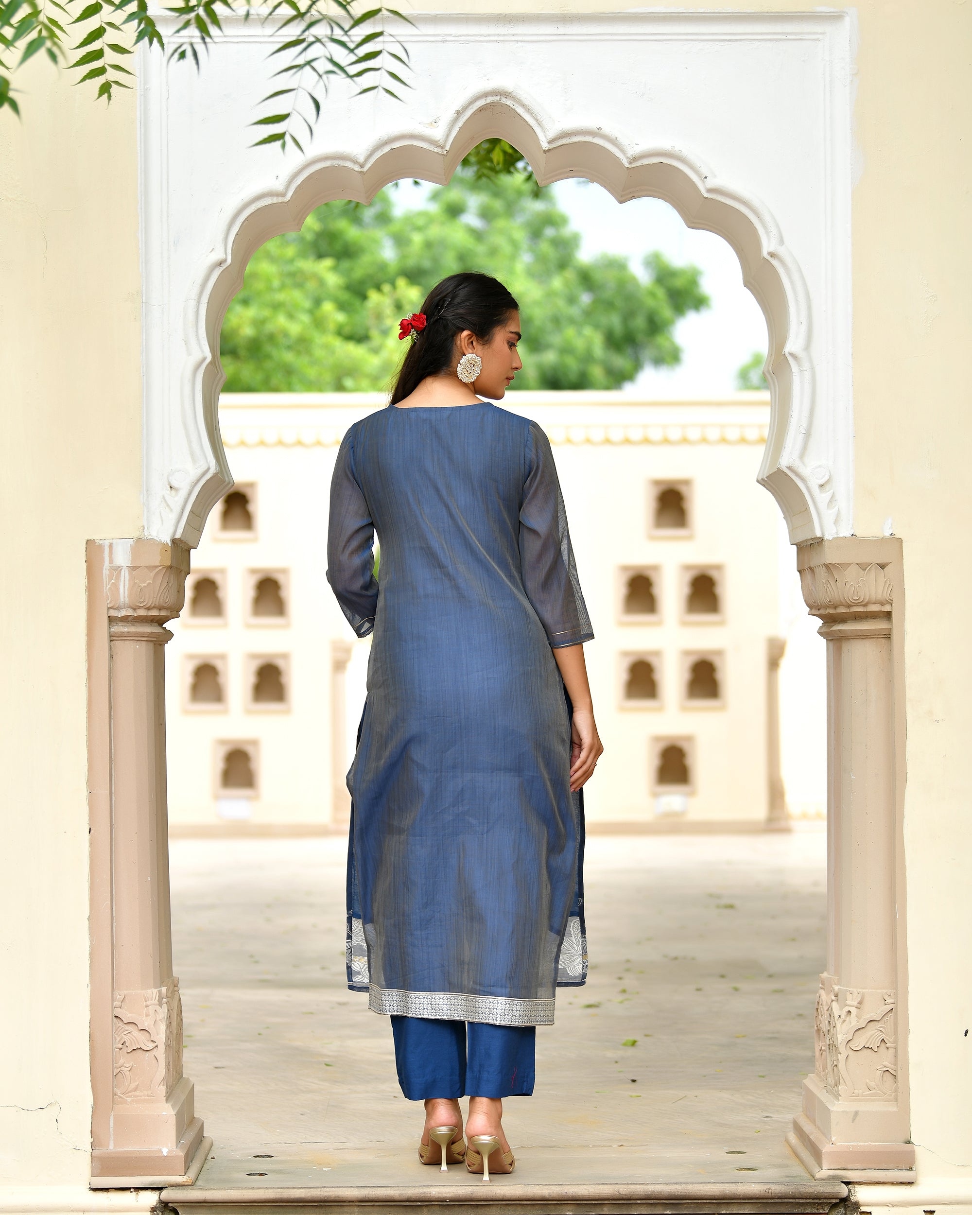 MEHER KURTA SET - NAVY