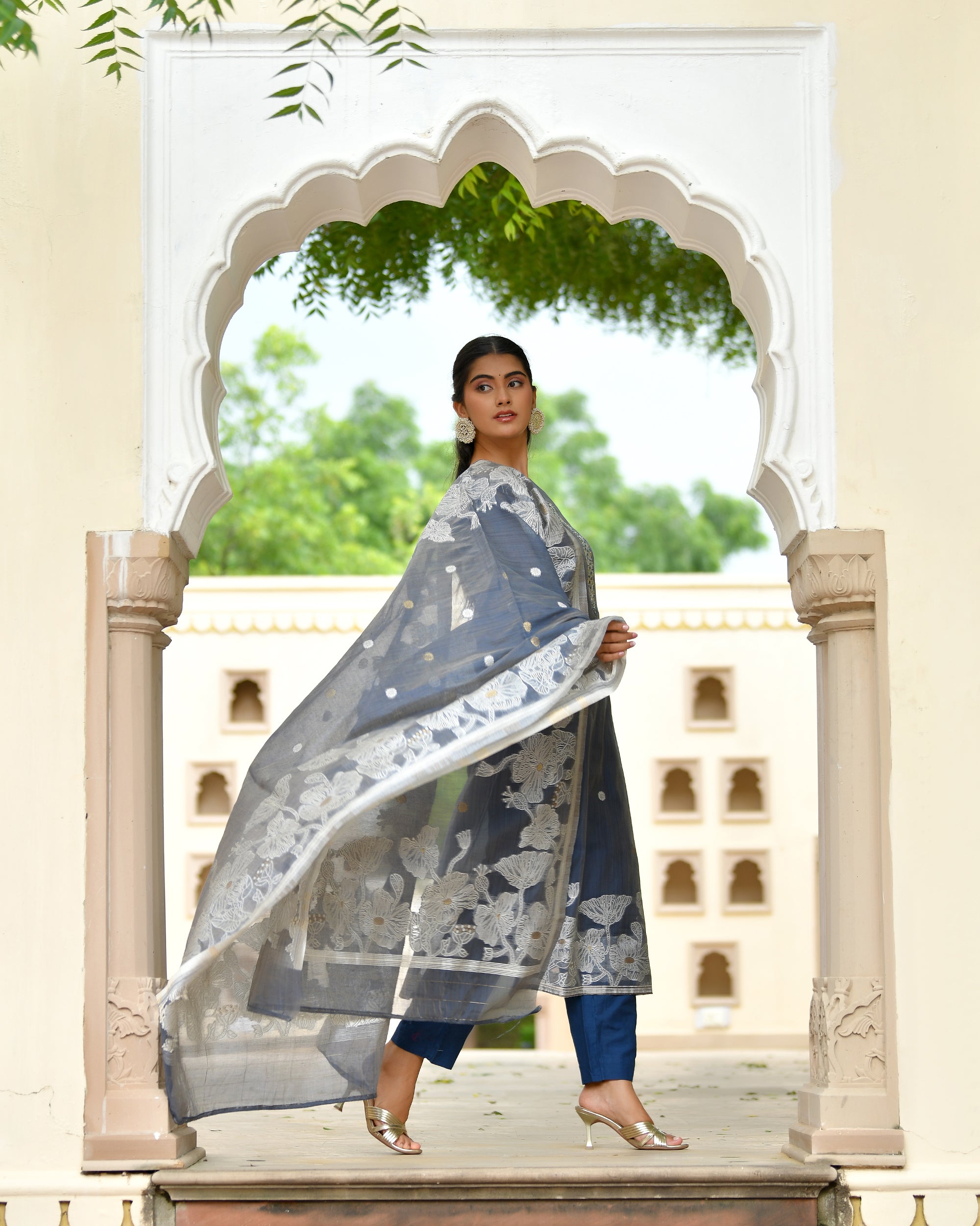 MEHER KURTA SET - NAVY