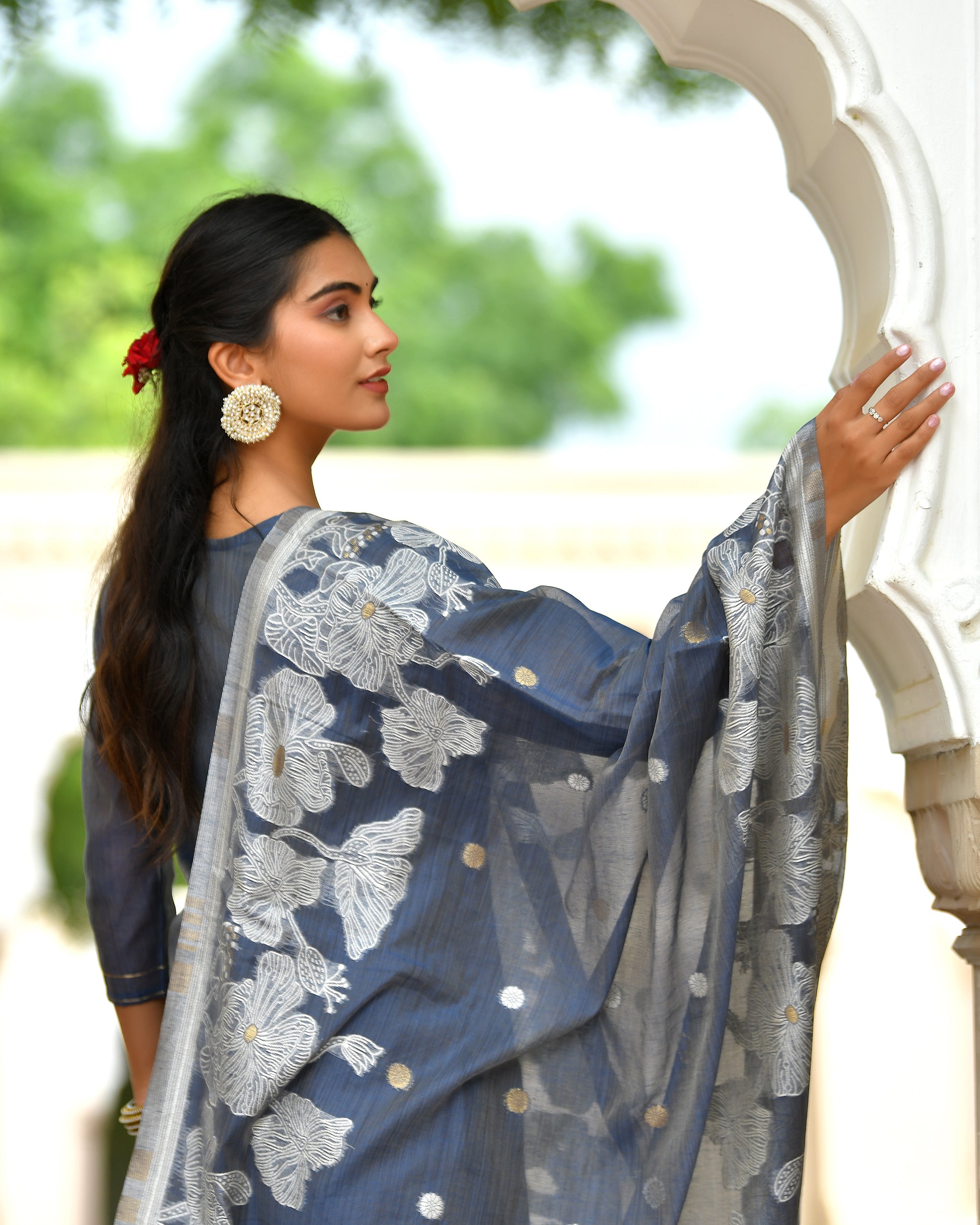 MEHER KURTA SET - NAVY