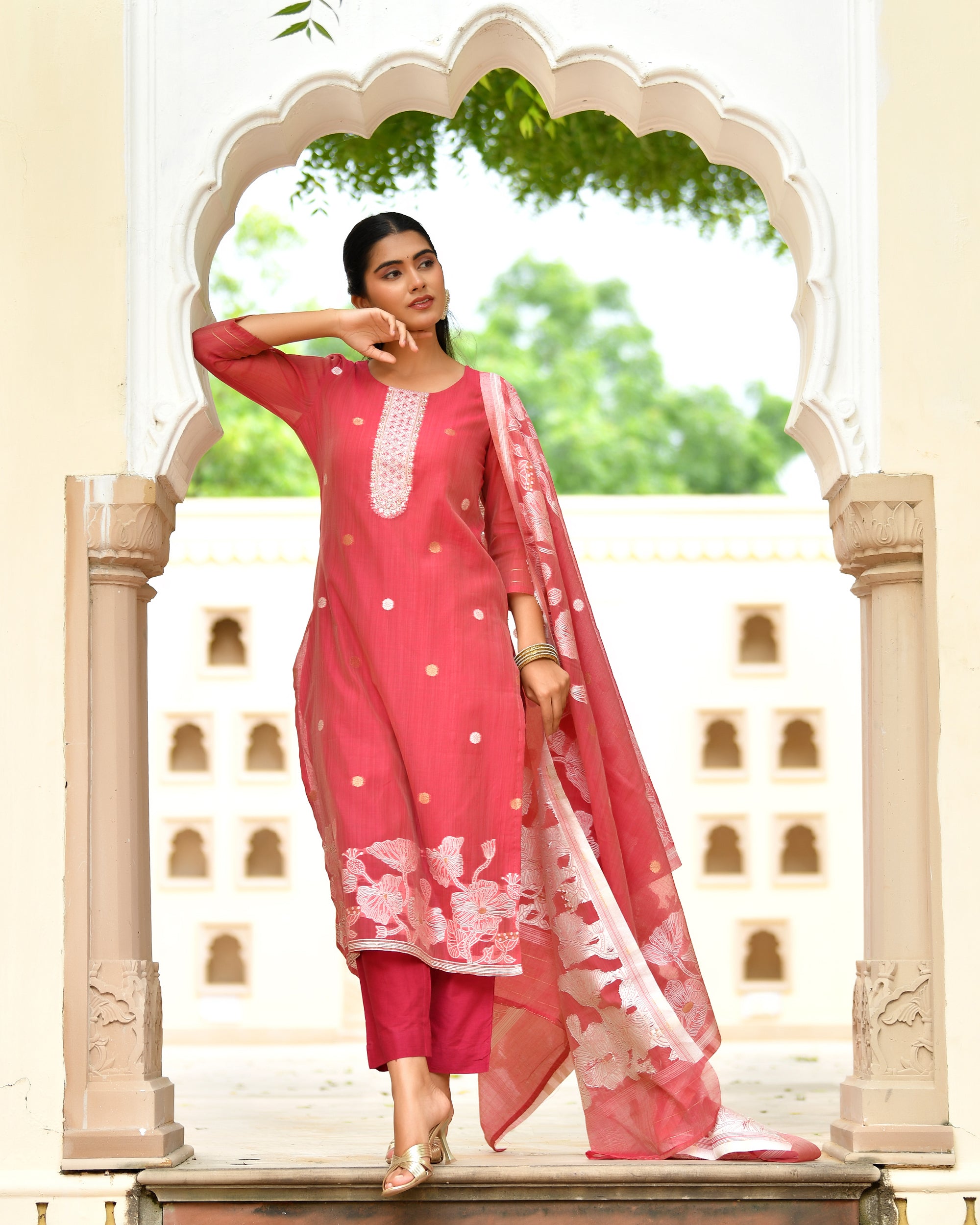 MEHER KURTA SET - RUBY
