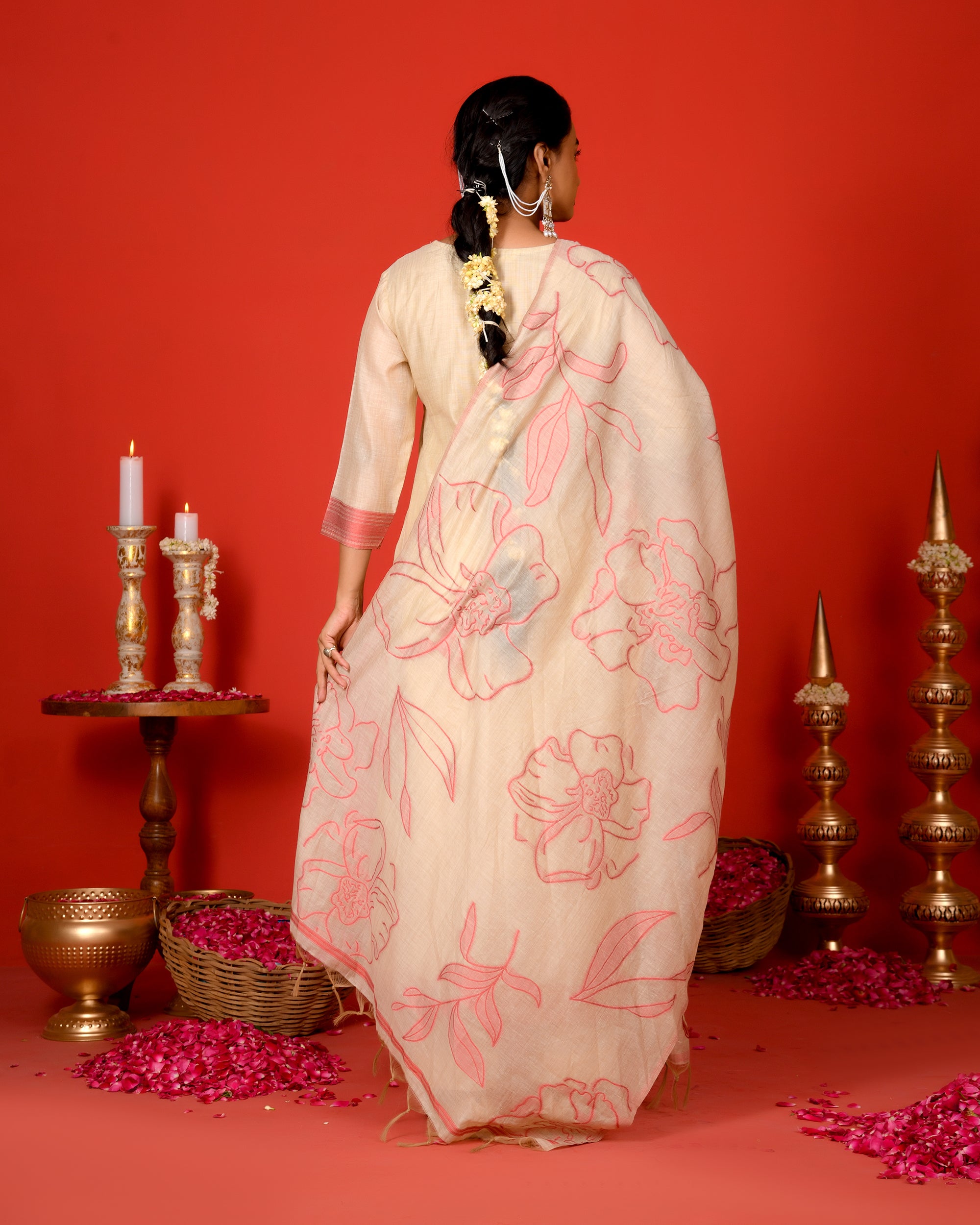 PHOOL KURTA SET - PINK