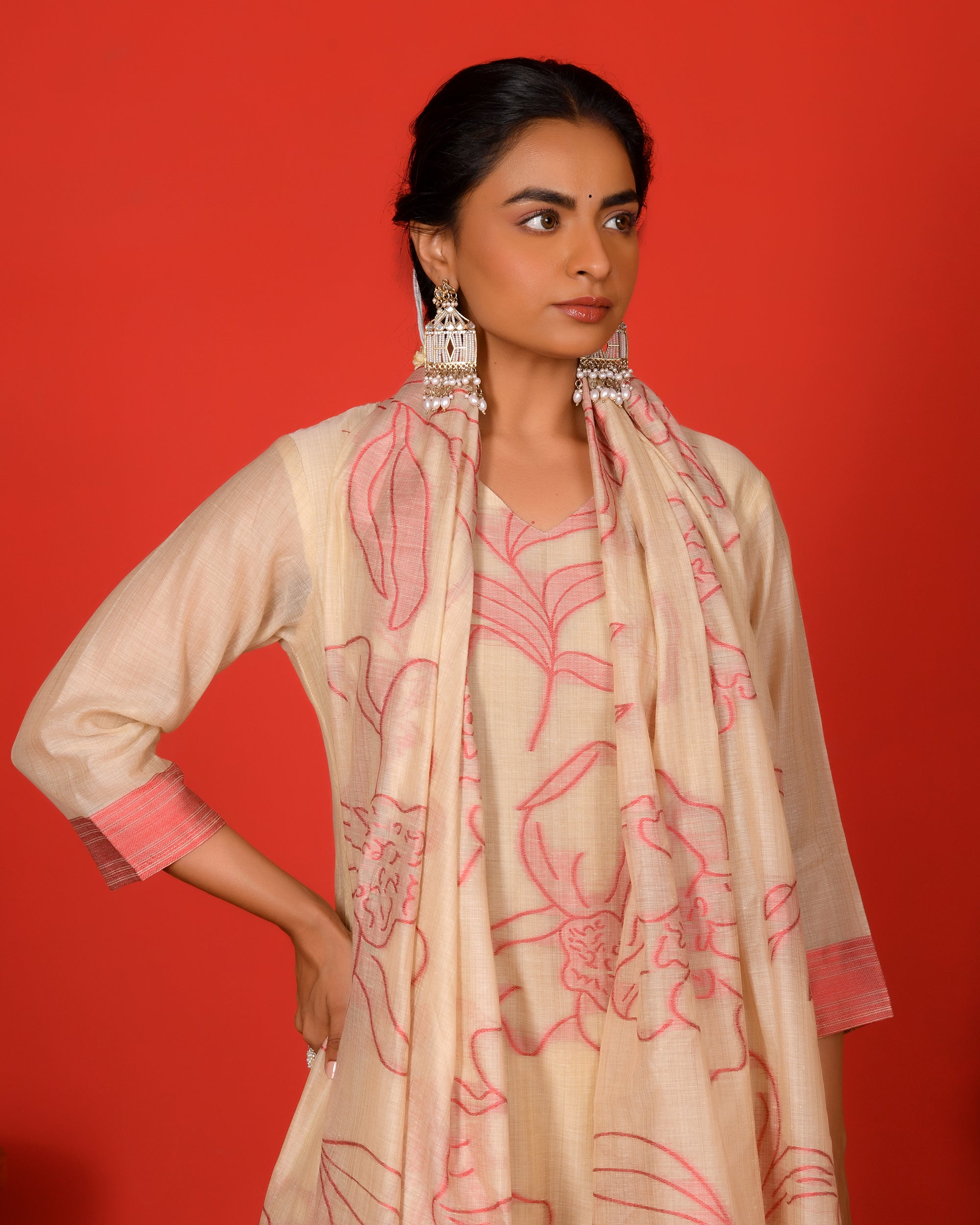 PHOOL KURTA SET - PINK