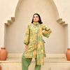 Amrita Green Floral Cotton Kurta Set with Farshi Pants & Dupatta