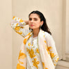 Kanak Yellow Floral Cotton Kurta Set with Farshi Pants & Dupatta
