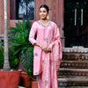 Tara Floral Embroidered Kurta Set with Dupatta - PINK