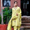 Tara Floral Embroidered Kurta Set with Dupatta - PARROT GREEN