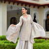 Vanya Tissue Shimmer Kurta Sharara Set with Dupatta - GREY