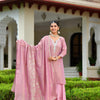 Vanya Tissue Shimmer Kurta Sharara Set with Dupatta - DUSTY PINK