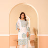 Aarohi — Ivory Blue Floral Hand-Block Cotton Kurta Set