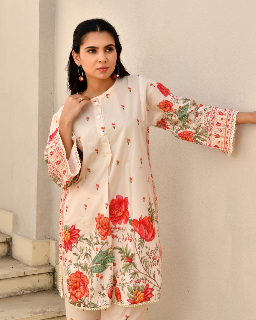 Bela Floral Cotton Kurta Set